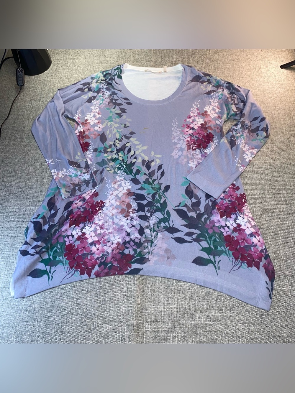 Soft Surroundings Women's Size Large Tunic Top Knit Cotton Pullover Multi-Color